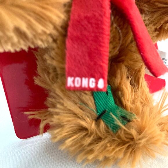 KONG® Softies Cat Toy with Catnip Small Holiday Bear 6"x5" Soft Plush Fabric - Picture 5 of 6